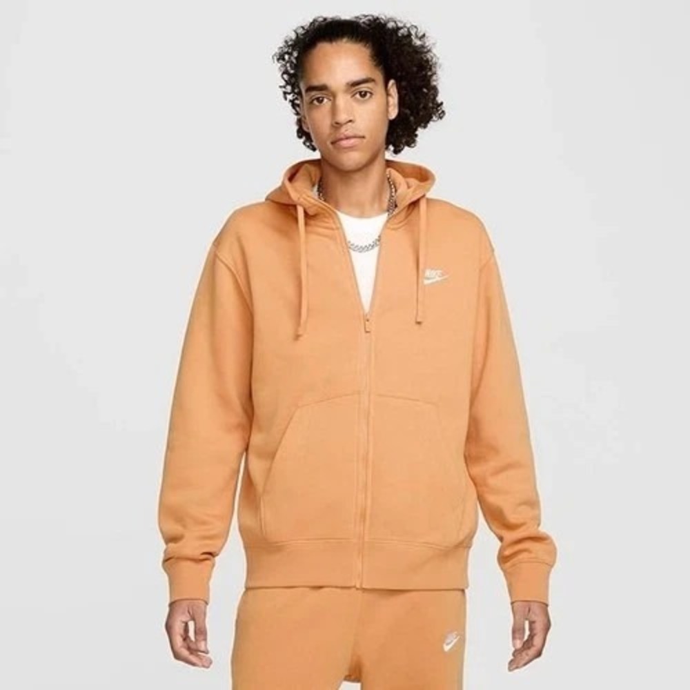 NEW Nike Sportswear Club Fleece Full-Zip Hoodie Men Large BV2645-856 Copper Moon